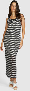Long dress with a zigzag pattern