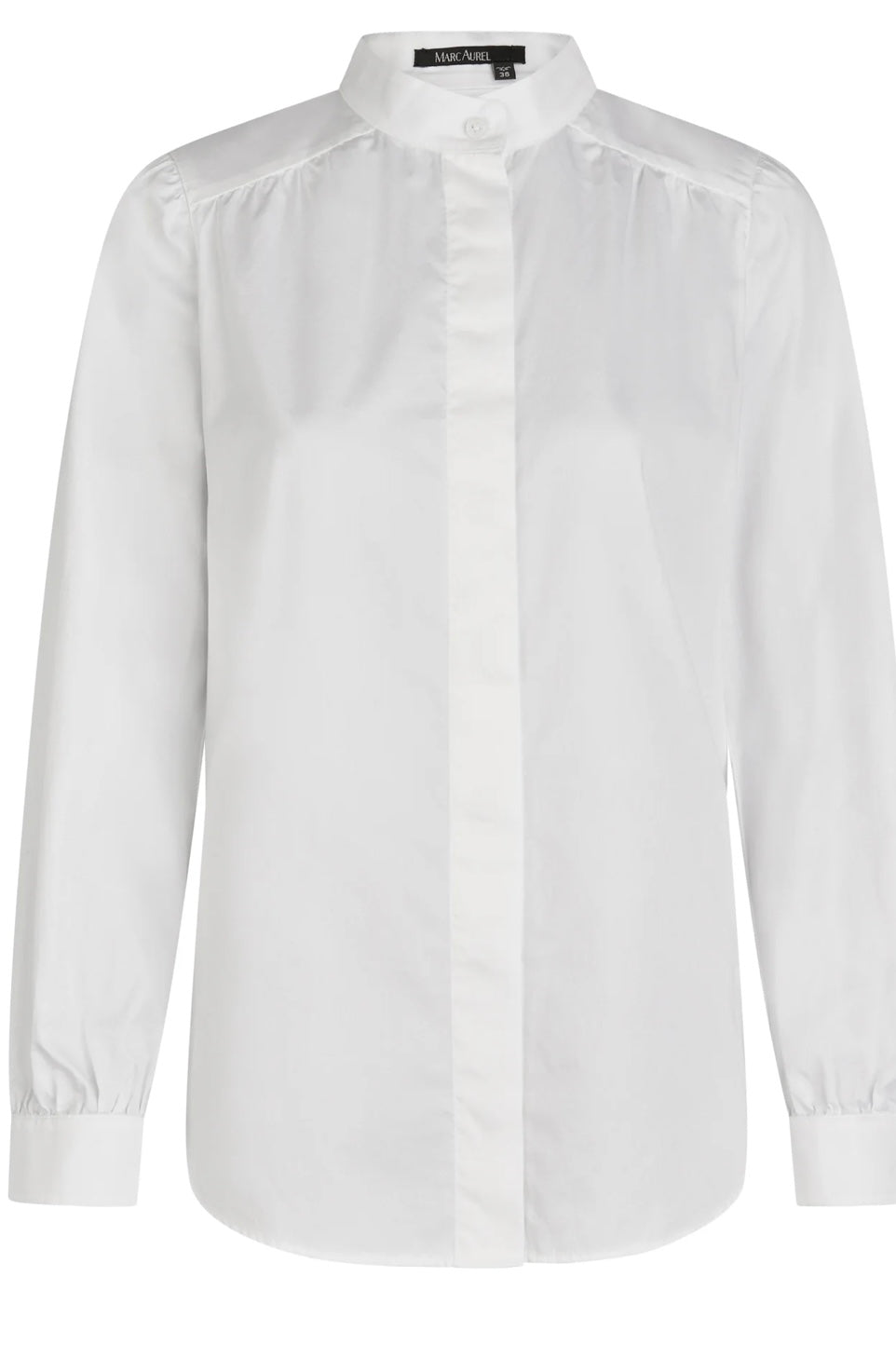 Cotton satin shirt in white