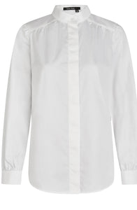 Cotton satin shirt in white