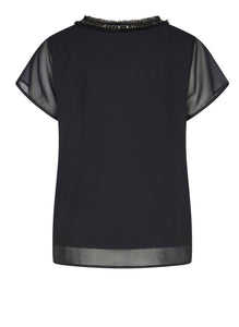 Black sequinn top with neg detail