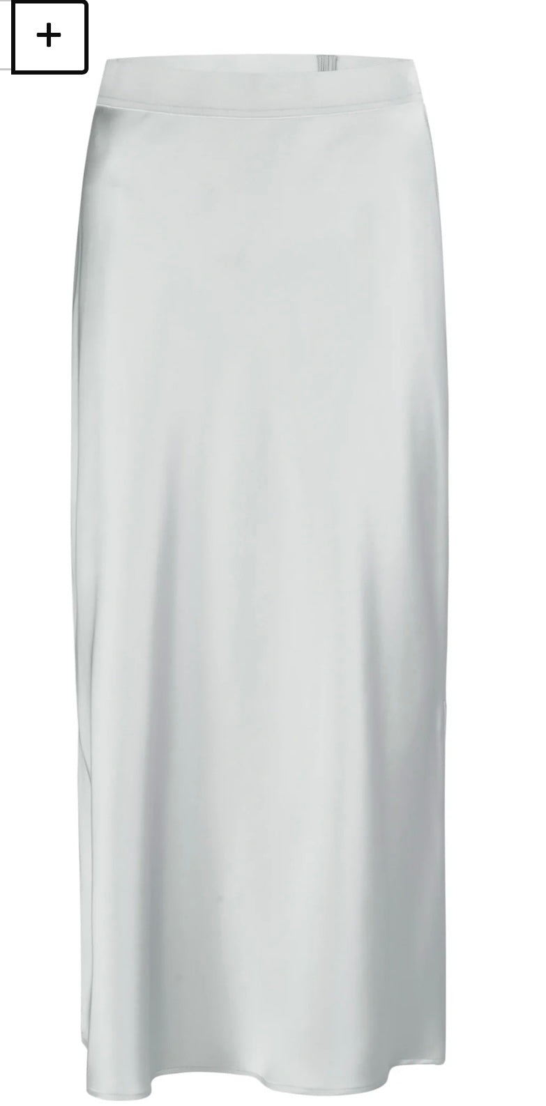 Stretch satin maxi skirt in silver gray