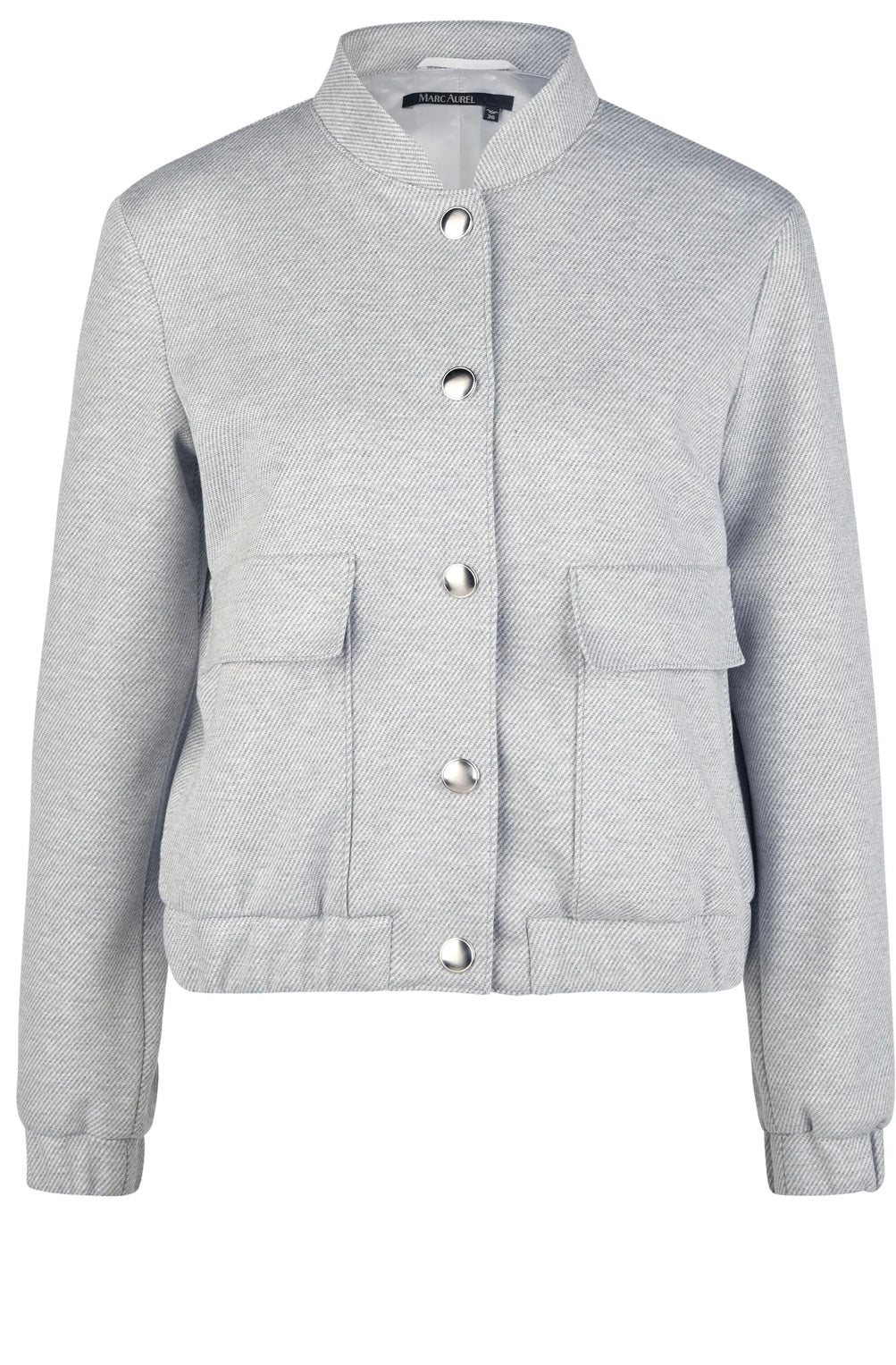 Twill-look jersey bomber jacket in medium grey melange varied