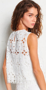 LISA - White Aimee dotted Swiss top