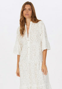 Tiered dress in decorative 3 D lace