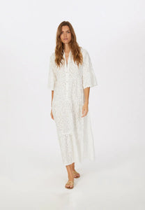 Tiered dress in decorative 3 D lace