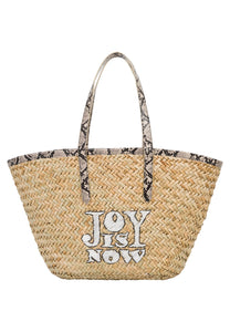 Woven basket with embroidery