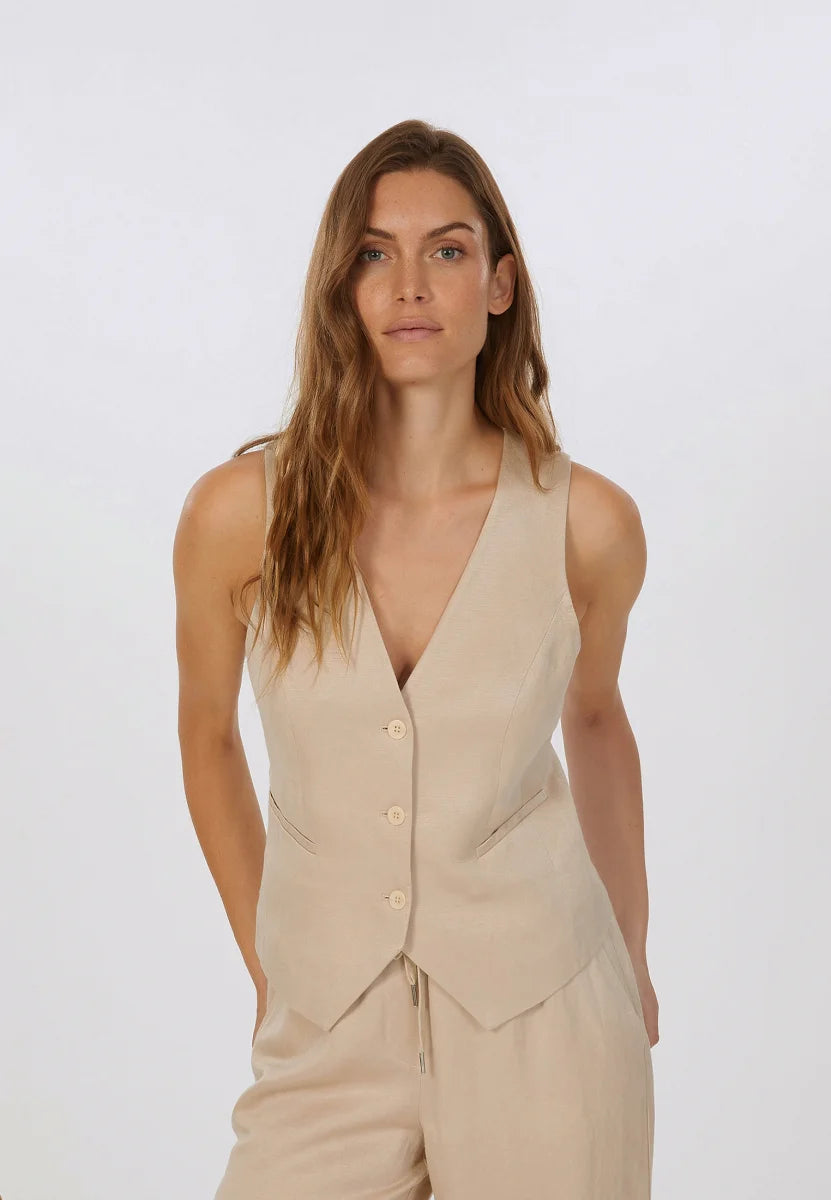 Shimmering linen vest