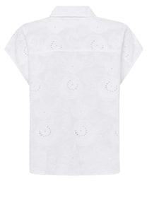 Blouse in embroidered poplin