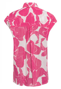 Shirt with pink floral print