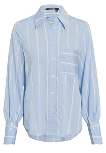 Shirt with woven stripe