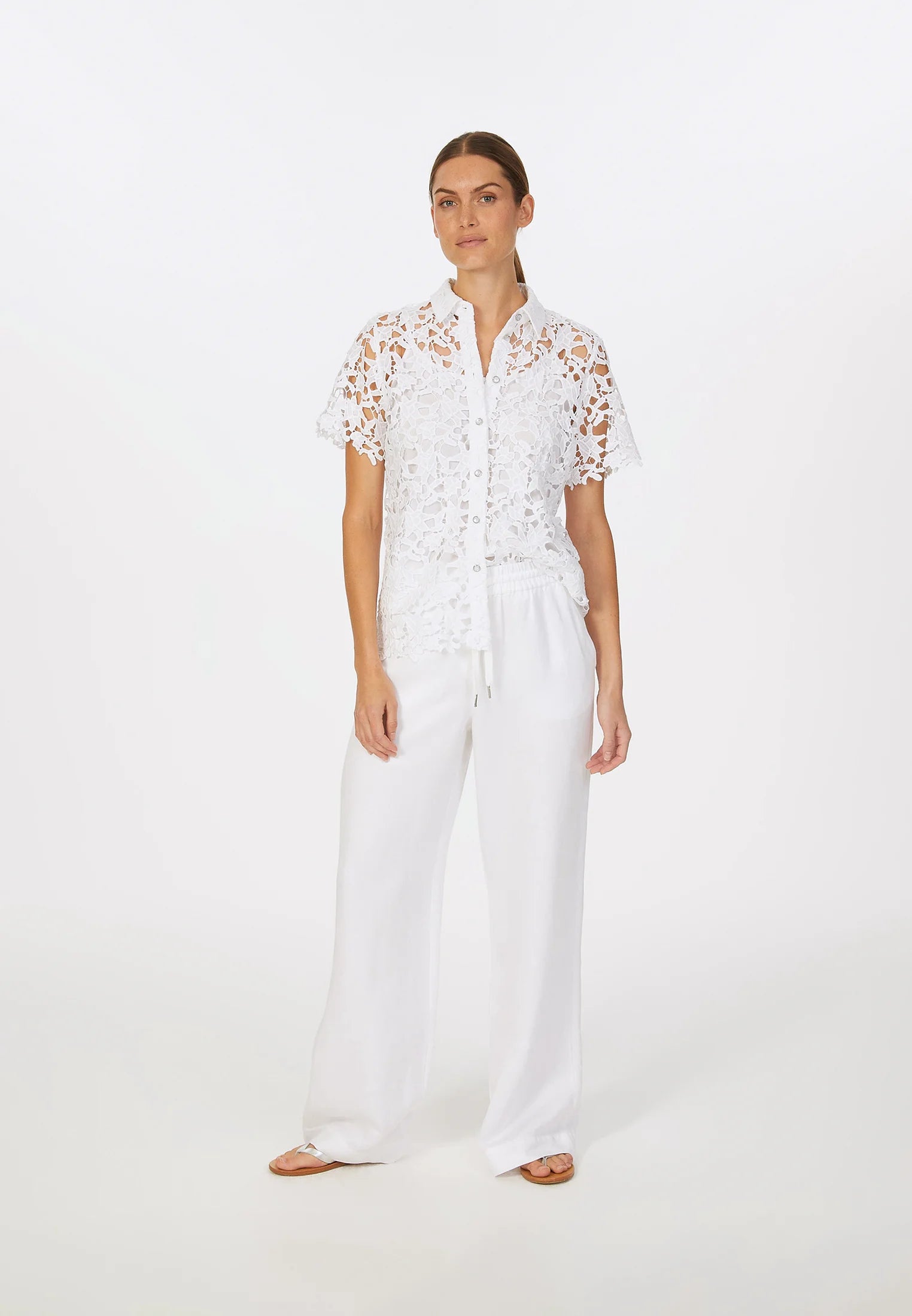 Eye catching lace blouse in white