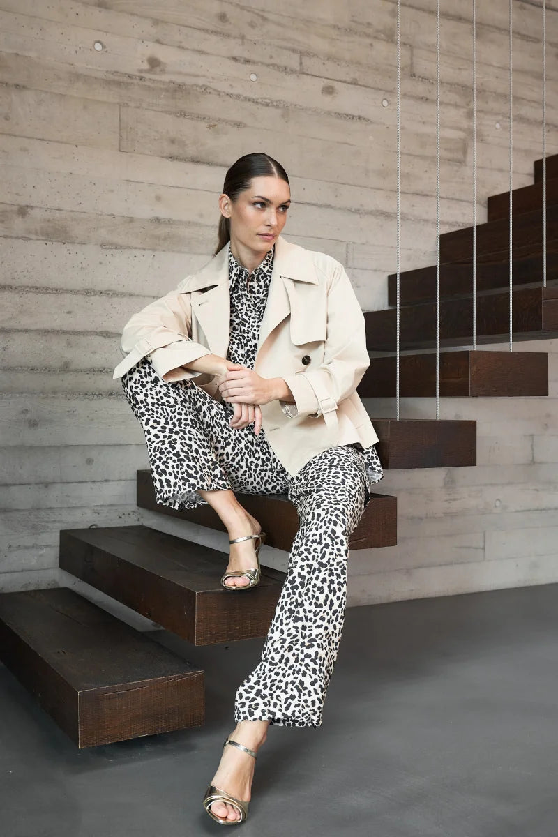 Jacket in shimmering cotton mix