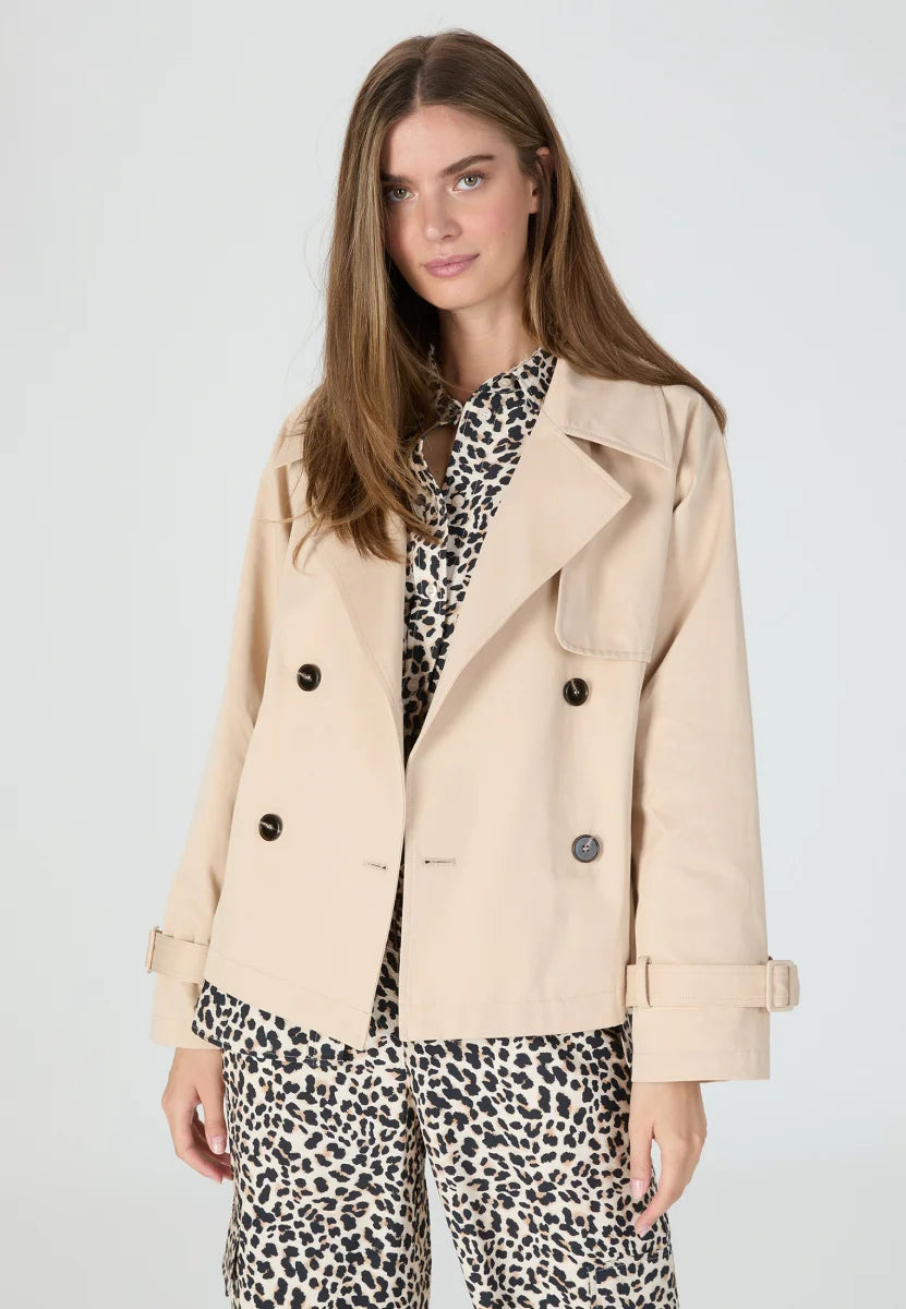 Jacket in shimmering cotton mix