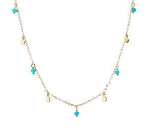 GOLD TURQUOISE DROPLET NECKLACE