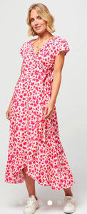 Demi Wrap Dress  ECOVERO™ Viscose Cheetah Pink