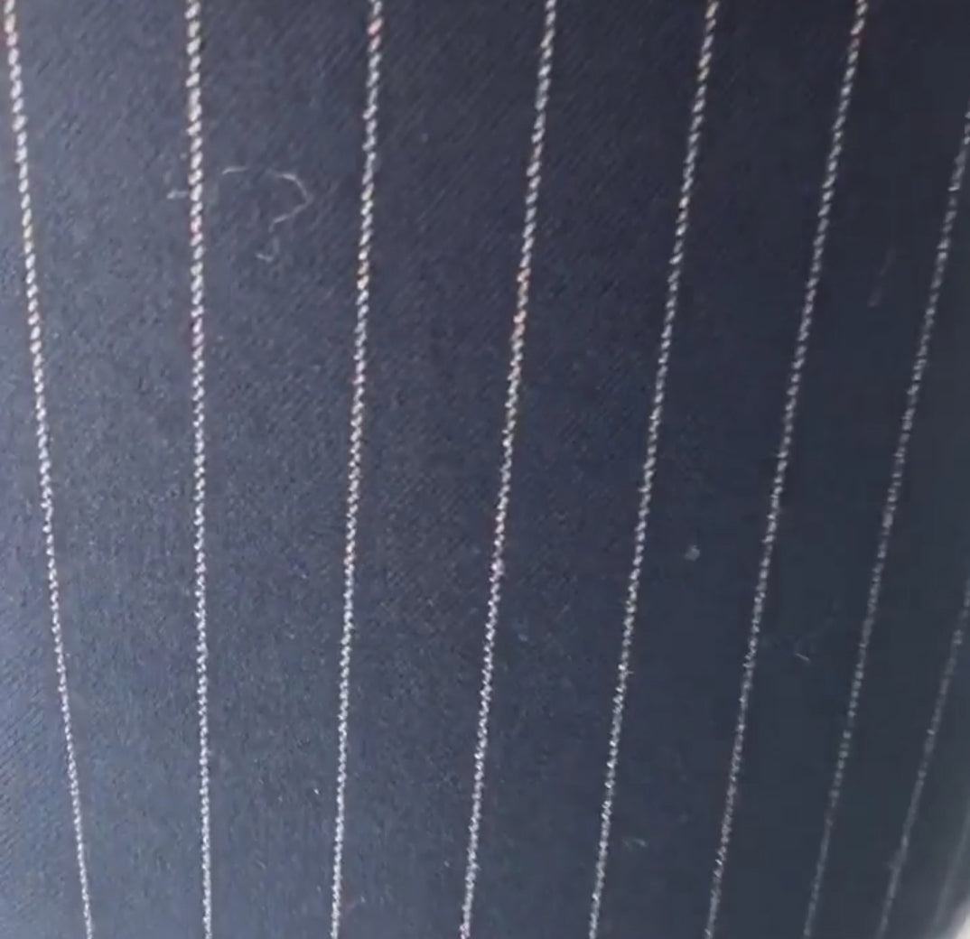 Navy pinstripe trouser