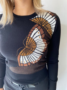 Marella black jumper with butterfly design