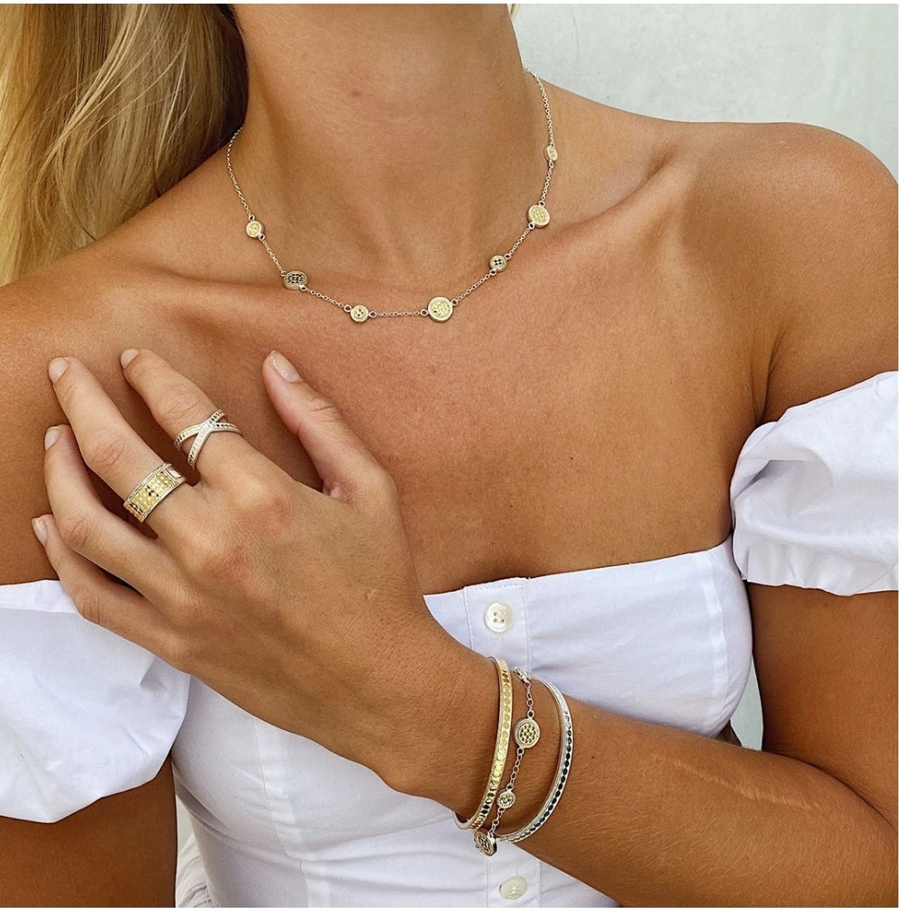 Classic Station Necklace - Gold & Silver