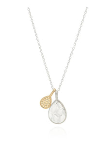 Hammered Double Drop Necklace - Reversible