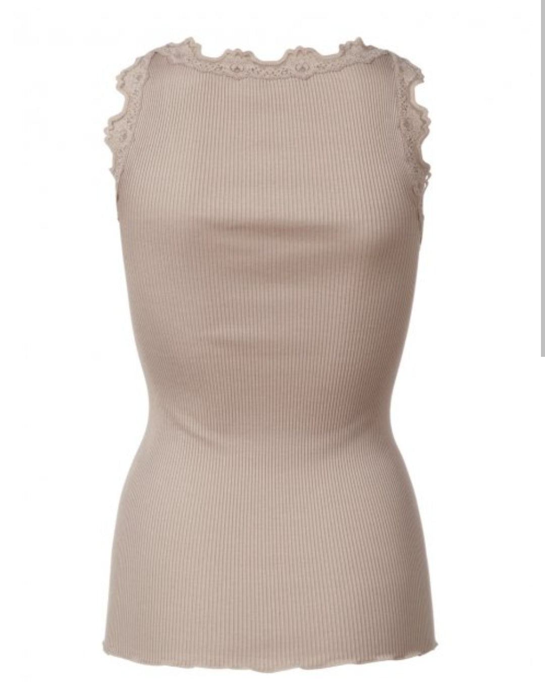 Iconic silk top with lace - Vintage Powder