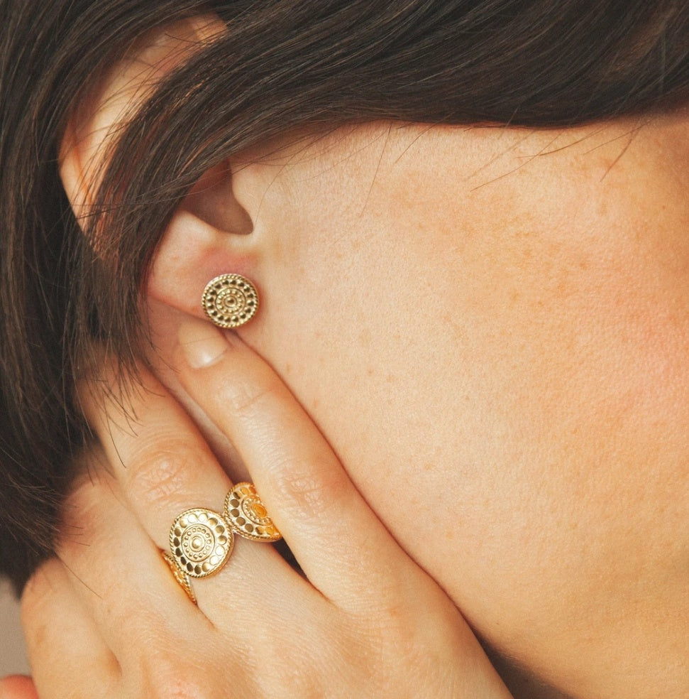 Contrast Dotted Stud Earrings