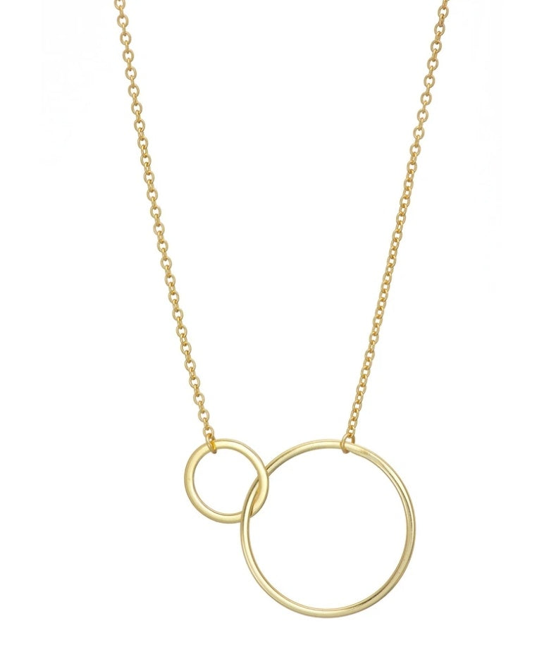 Gold Large 2 Circle Necklace