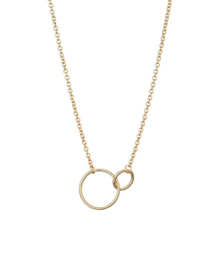 Gold Small Two Circle Necklace