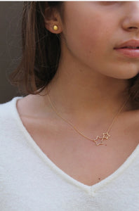 Gold Open 2 Star Necklace