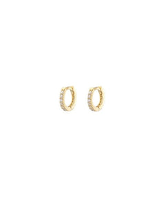 Gold Pave Mini Huggie Earings