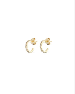 Gold Pave Mini Hoops