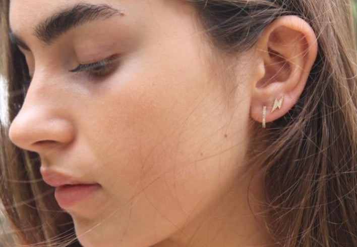 Gold Pave Mini Hoops