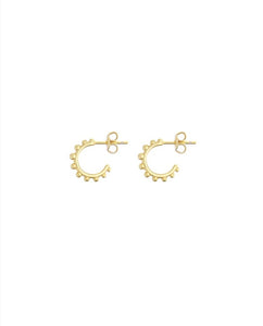 Gold mini dot hoop earrings