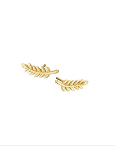 Gold Fern Stud Earrings