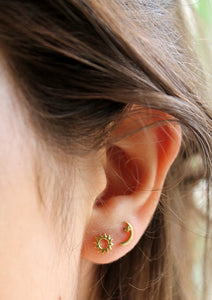 Gold Star & Crescent Stud Earing