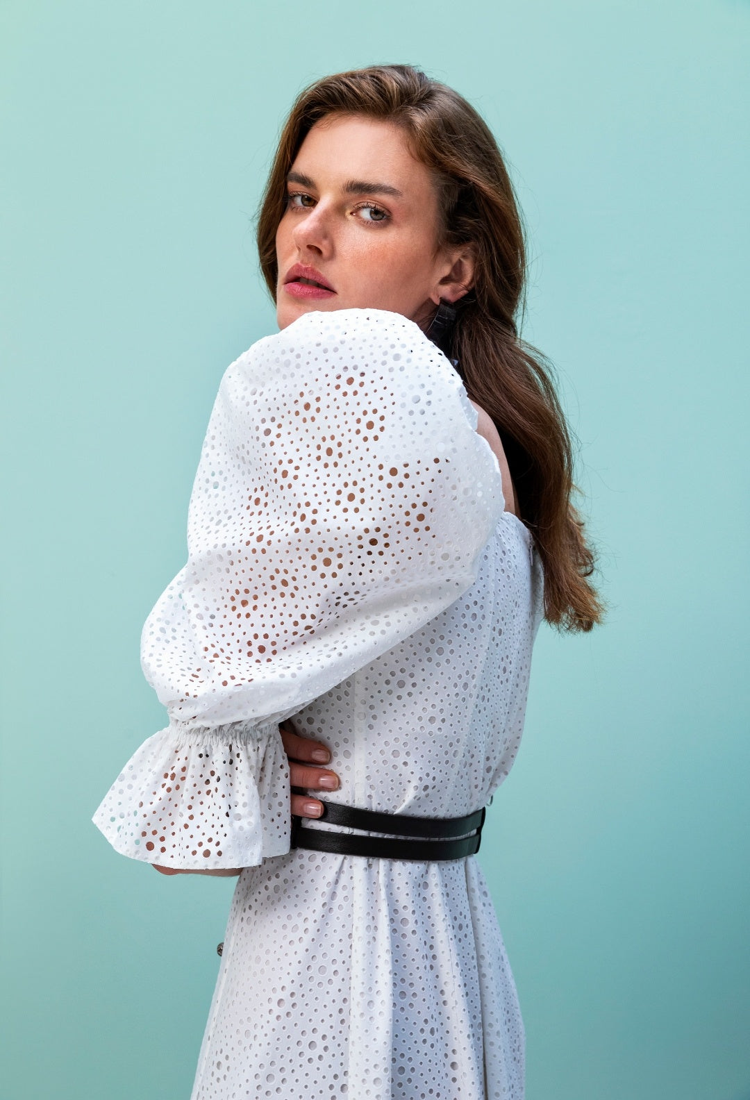 Ecru broderie anglaise dress