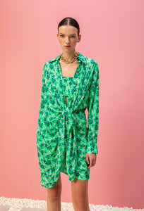 Green lily dress