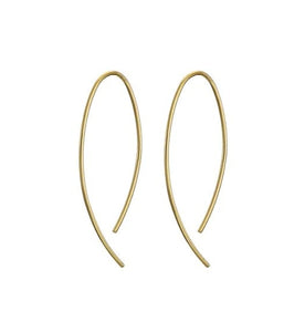 Gold small fine curve earrings