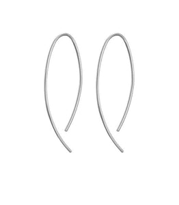Silver small fine curve earrings