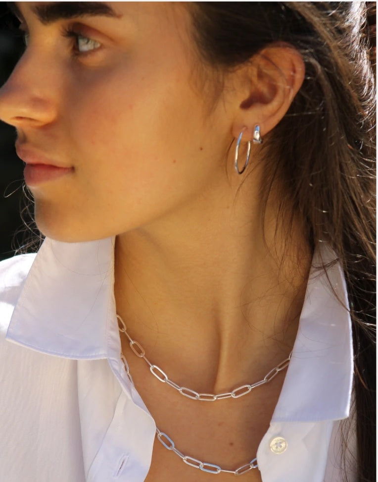 Silver classic hoop earrings