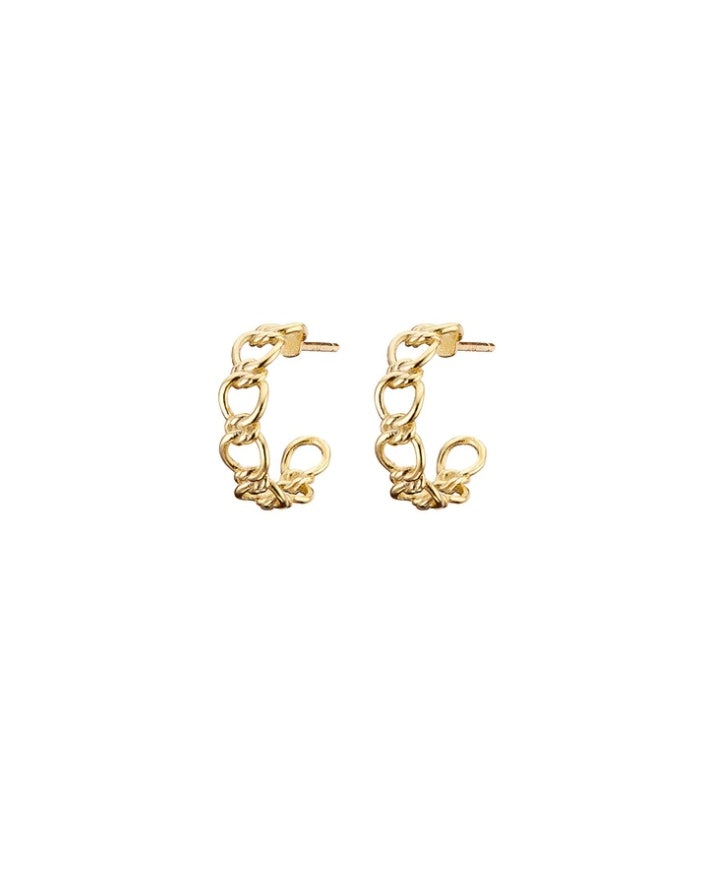 Gold chain hoop earrings