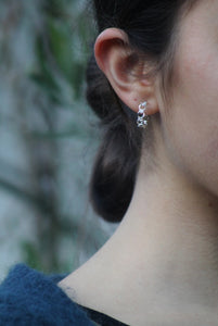 Silver chain hoop earrings