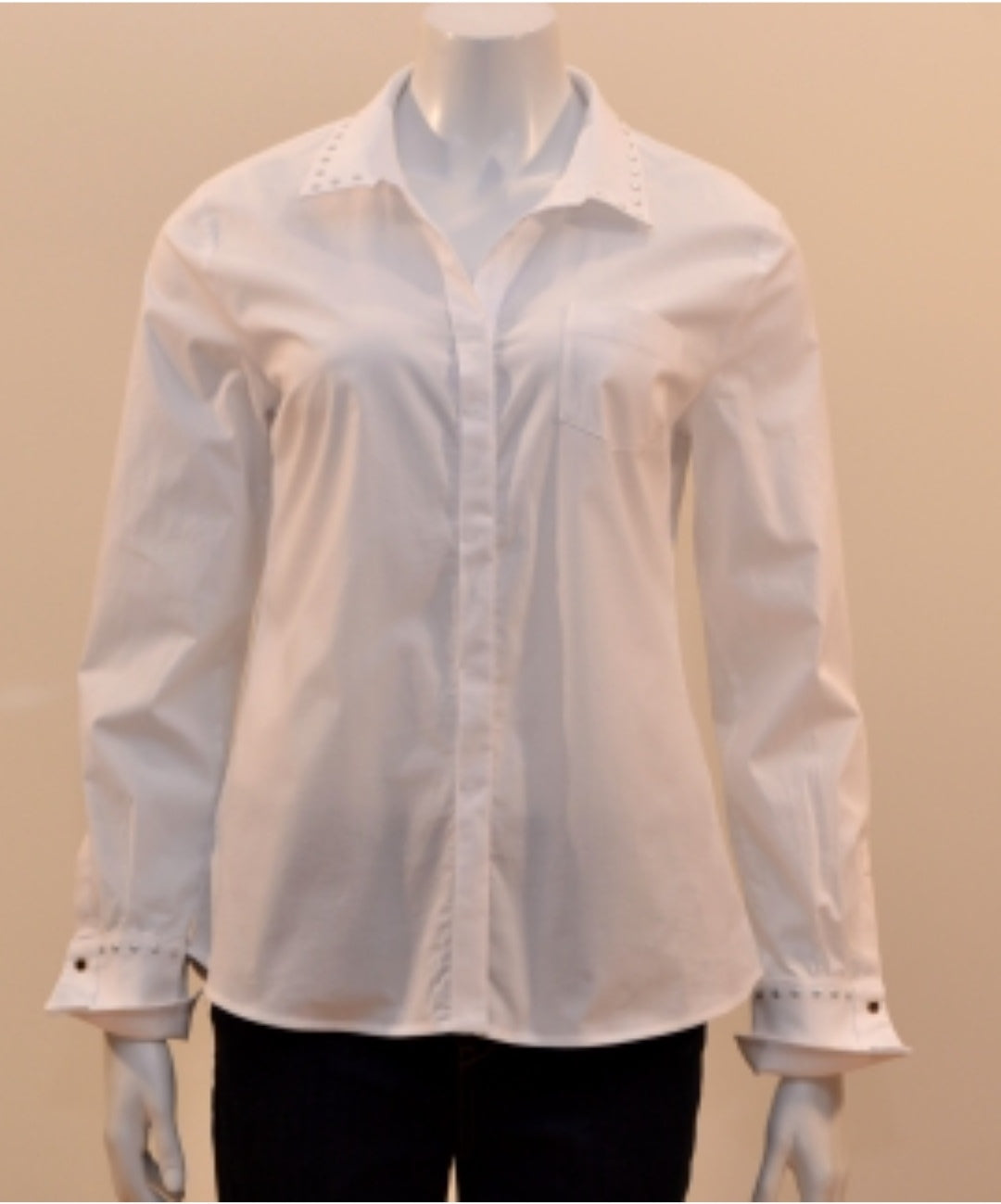 Eva Kayan white shirt with studd detail