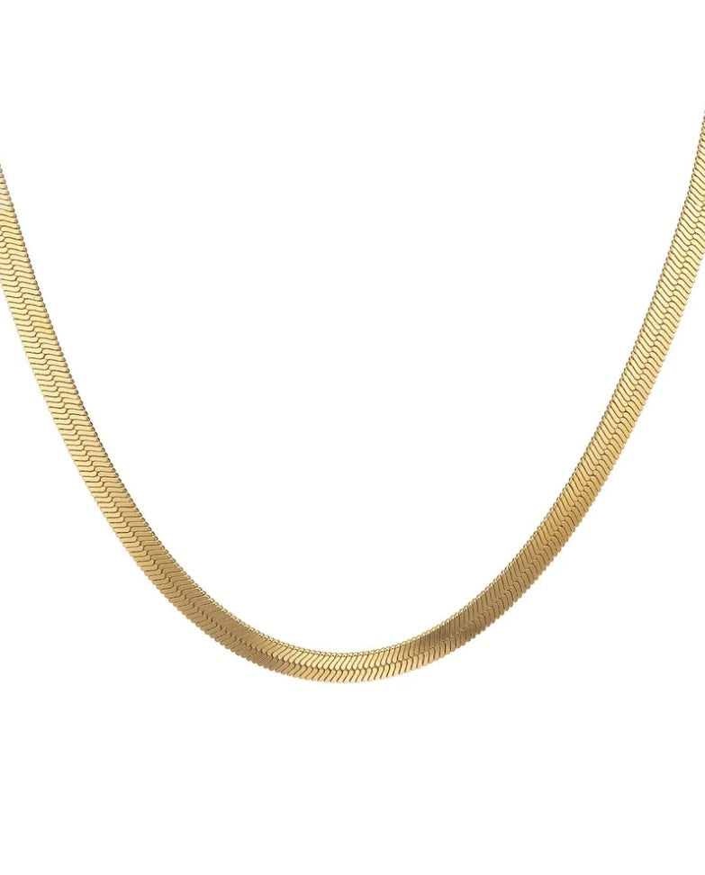 Gold Vermeil Flat Snake Chain