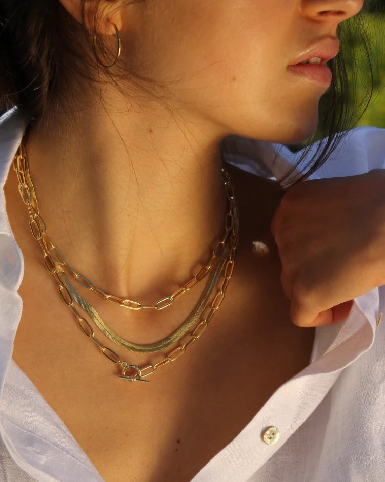 Gold Vermeil Flat Snake Chain