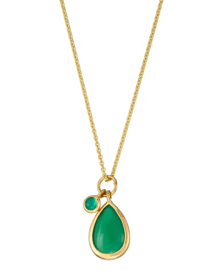 Green Onyx Teardrop Necklace