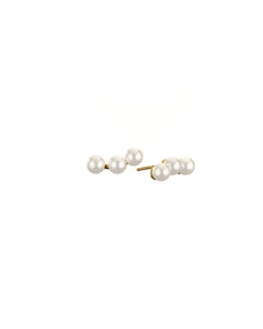 Mary k Gold 3 Resin Pearl Stud Earrings