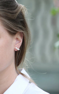 Mary k Gold 3 Resin Pearl Stud Earrings