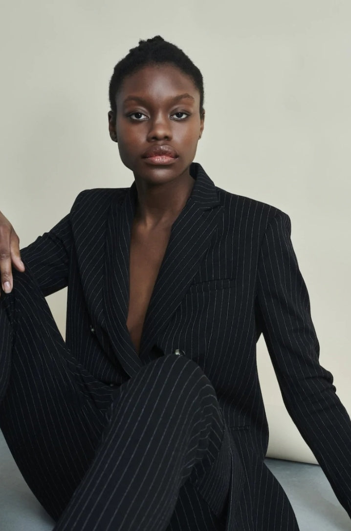 Merit Stripe Trouser Black