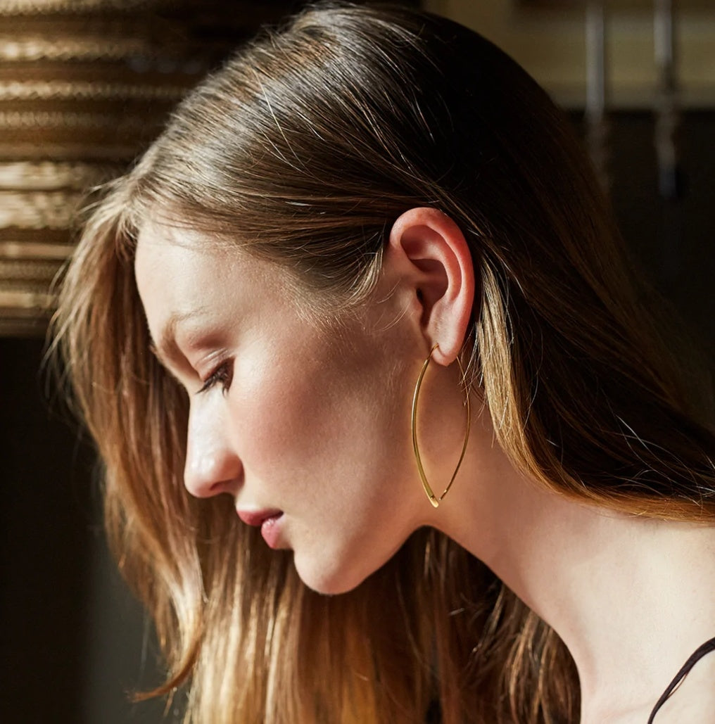 Gold Crossover Earrings