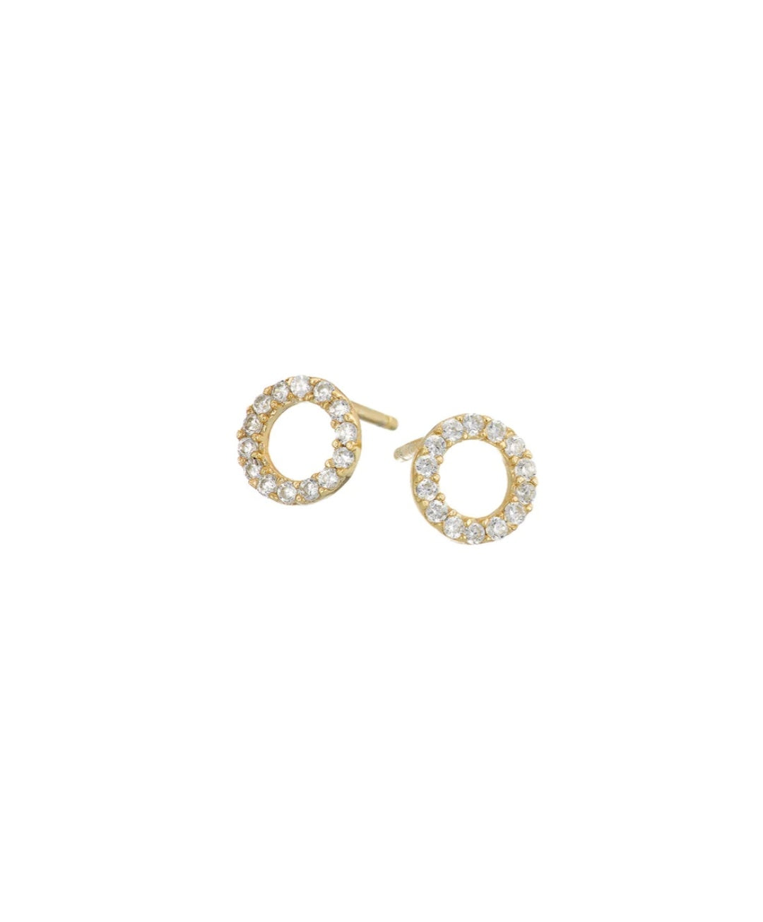 Gold Pavé Circle Studs